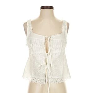 By Together White Lace-Up Blouse